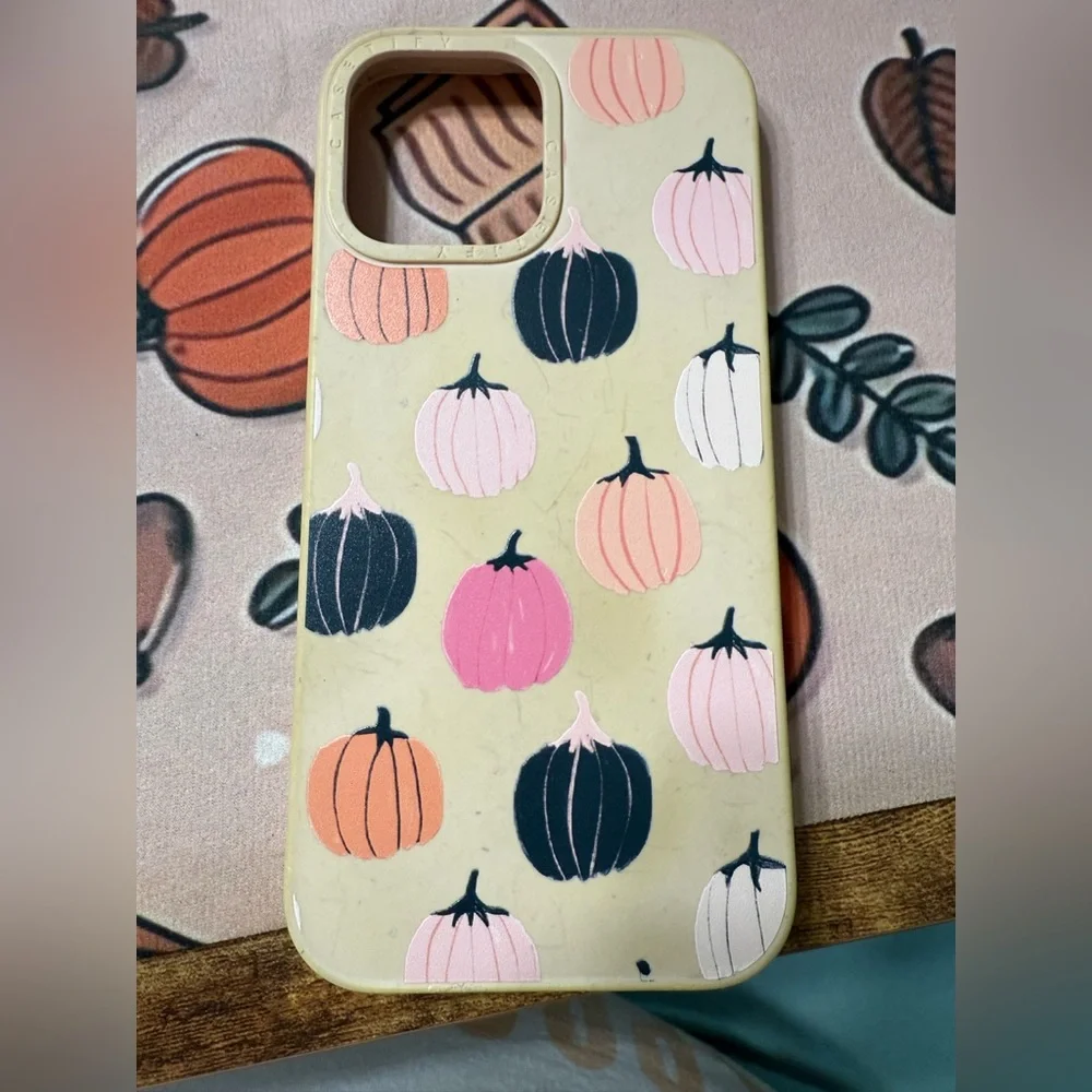 Casetify bamboo pumpkin print hard case. iPhone 12/13 pro max
